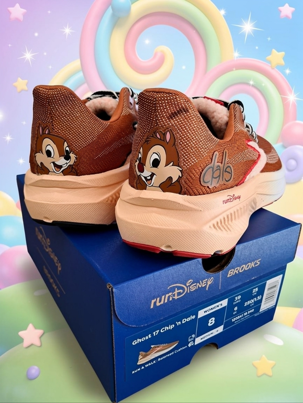 Brooks Ghost 17 Disney x Chip 'N Dale Womens Running Walking Shoes Size 8 M New